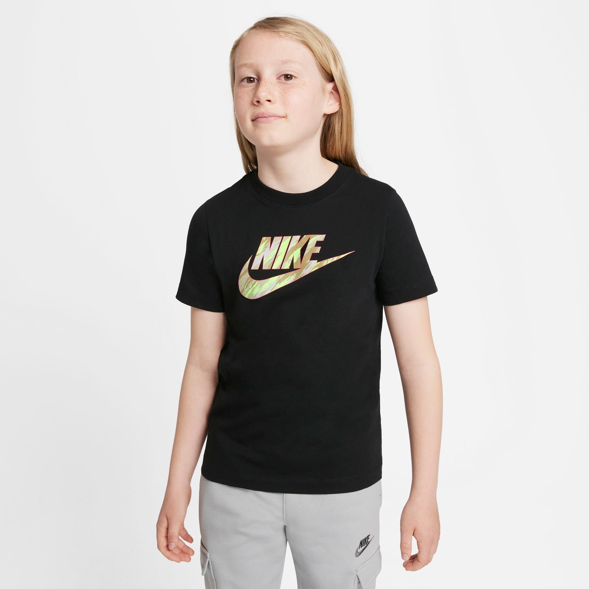 Boys Futura Camo Logo Short Sleeve T-Shirt