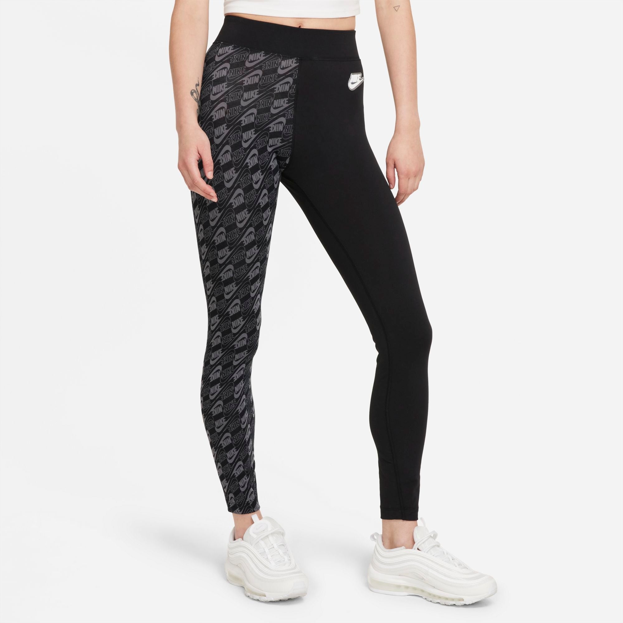 Womens High Rise All Over Logo Print Tight