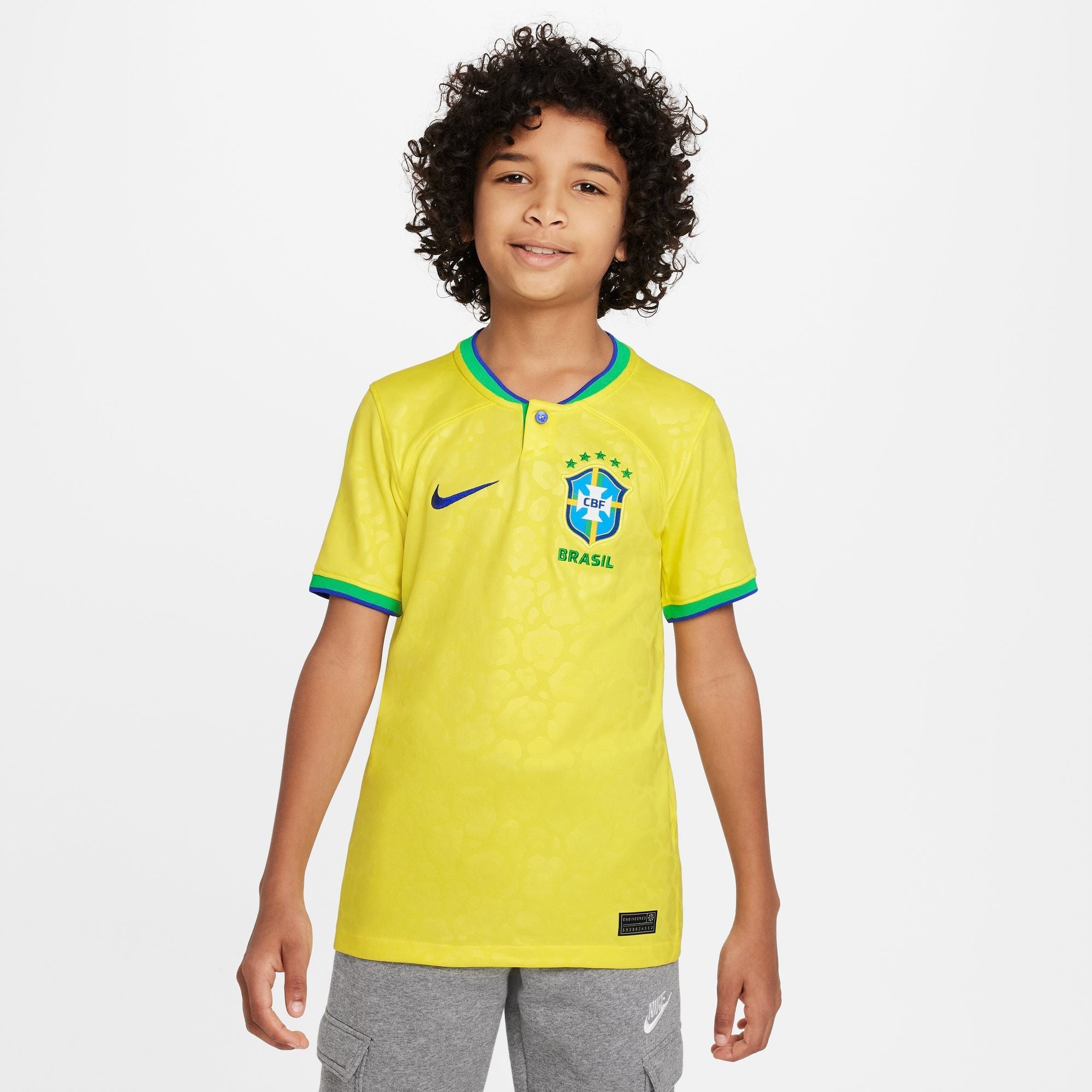 Junior Brazil World Cup 2022 Home Replica Jersey