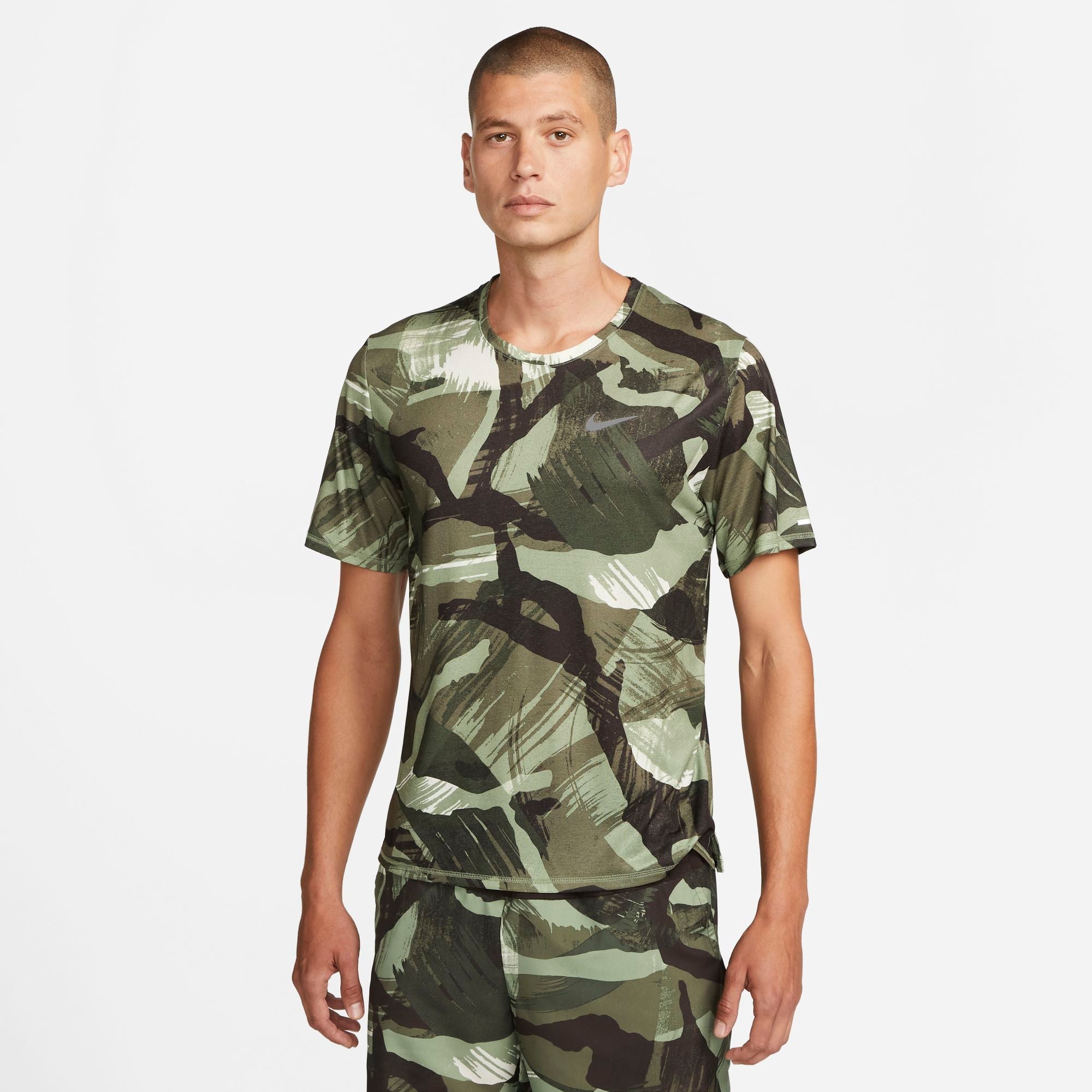 Mens Dri-Fit Miler Camo Short Sleeve T-Shirt