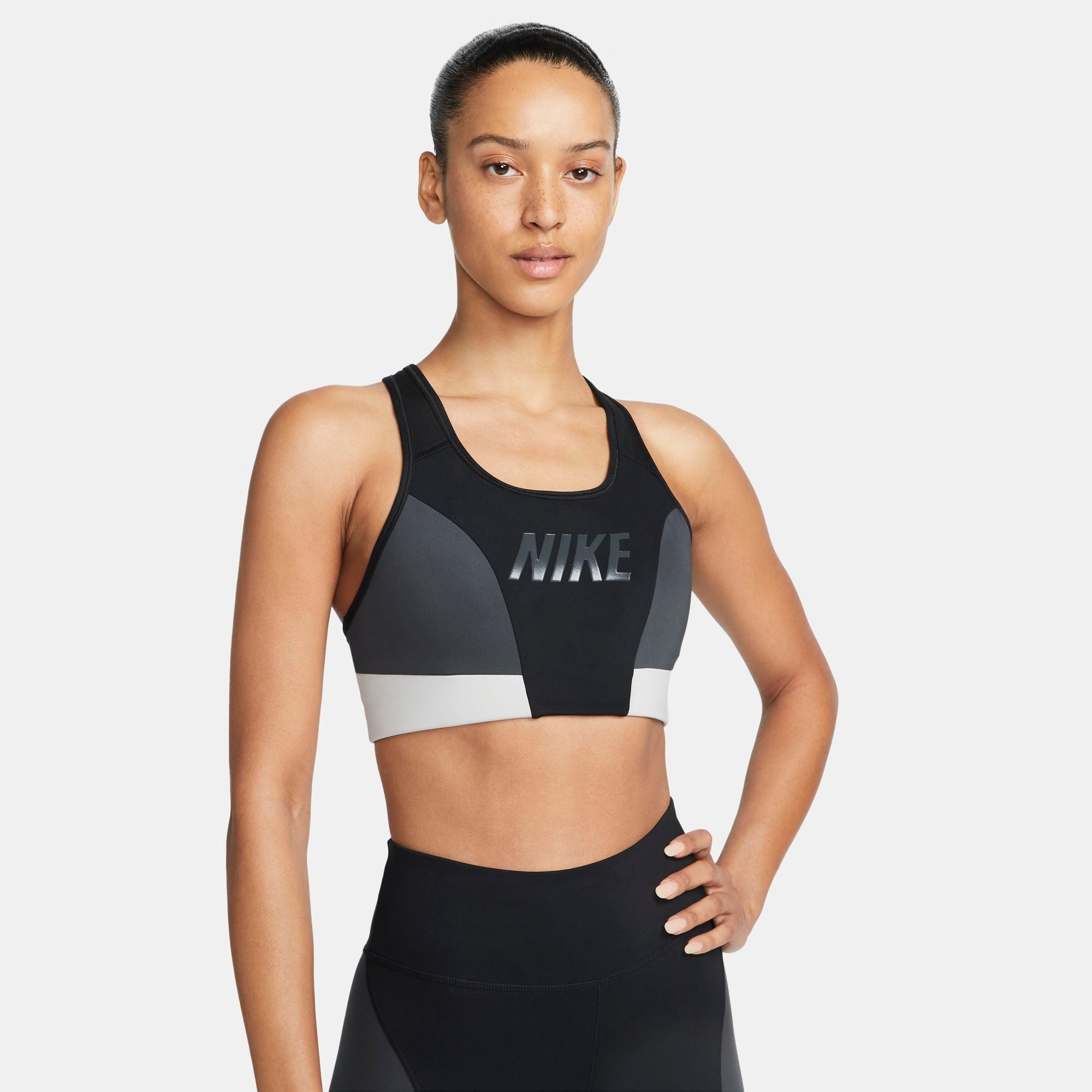 Womens Dri-Fit Word Logo Medium Impact Sports Bra