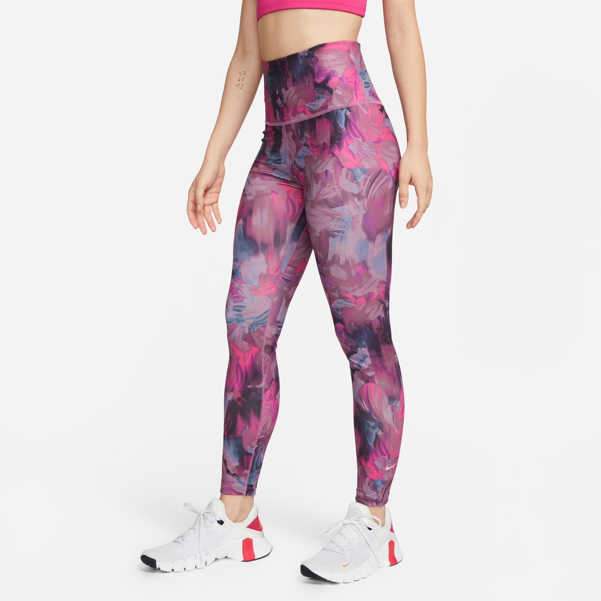 Womens Dri Fit High Rise All Over Print 7/8 Tight