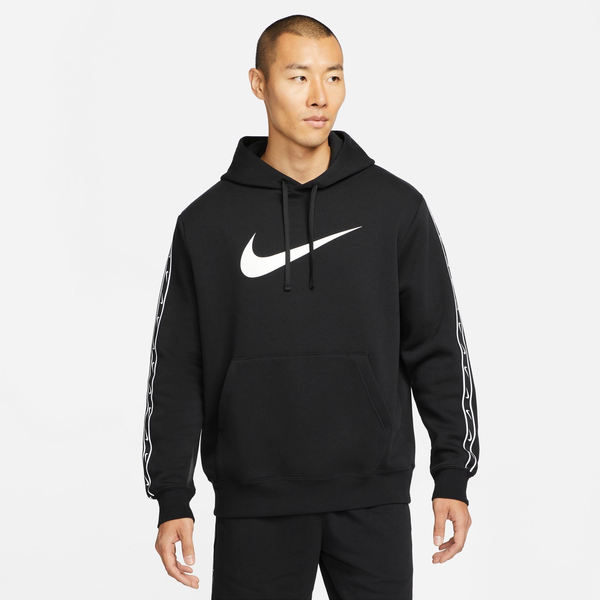 Mens Repeat Pack Fleece Logo Pullover Hoodie