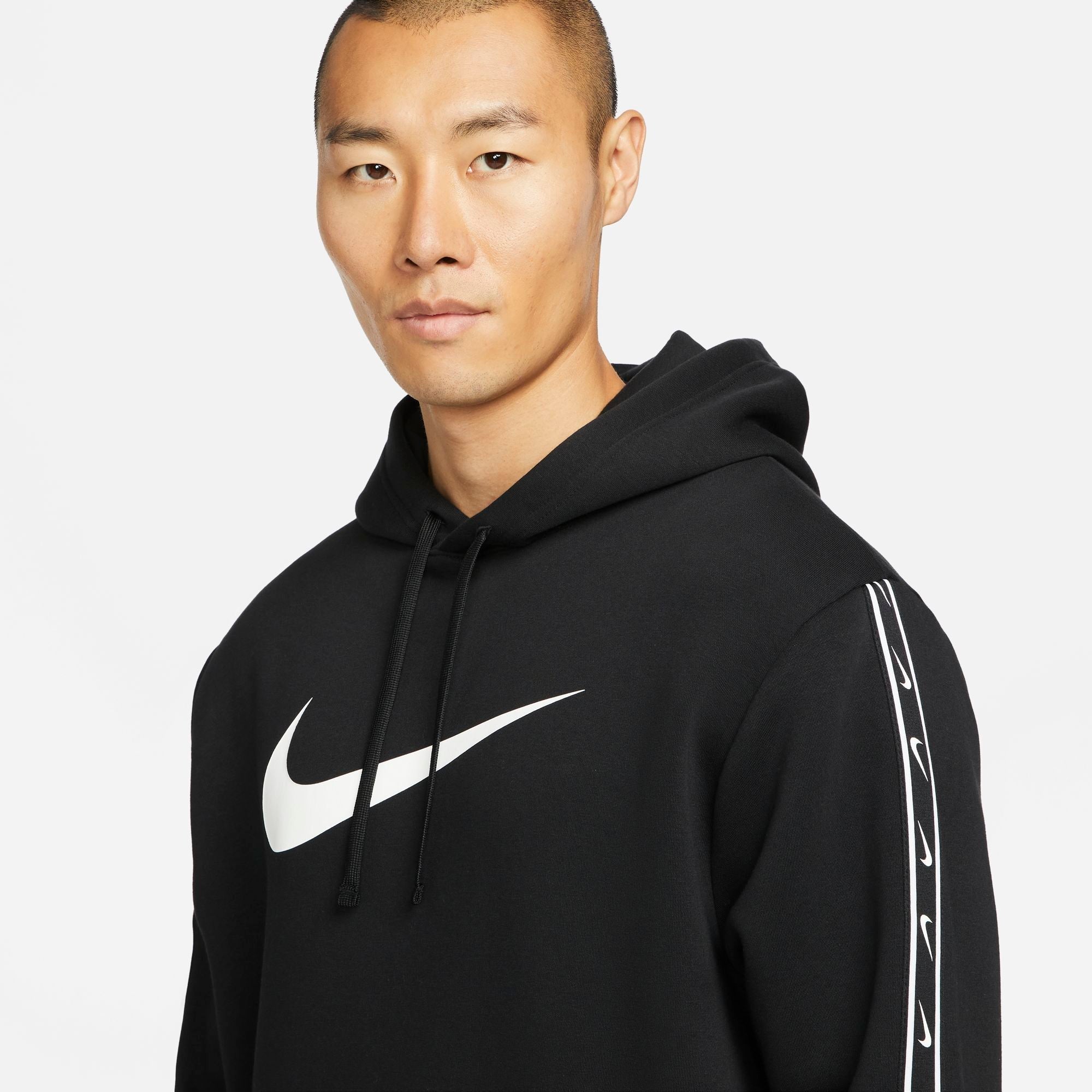 Mens Repeat Pack Fleece Logo Pullover Hoodie