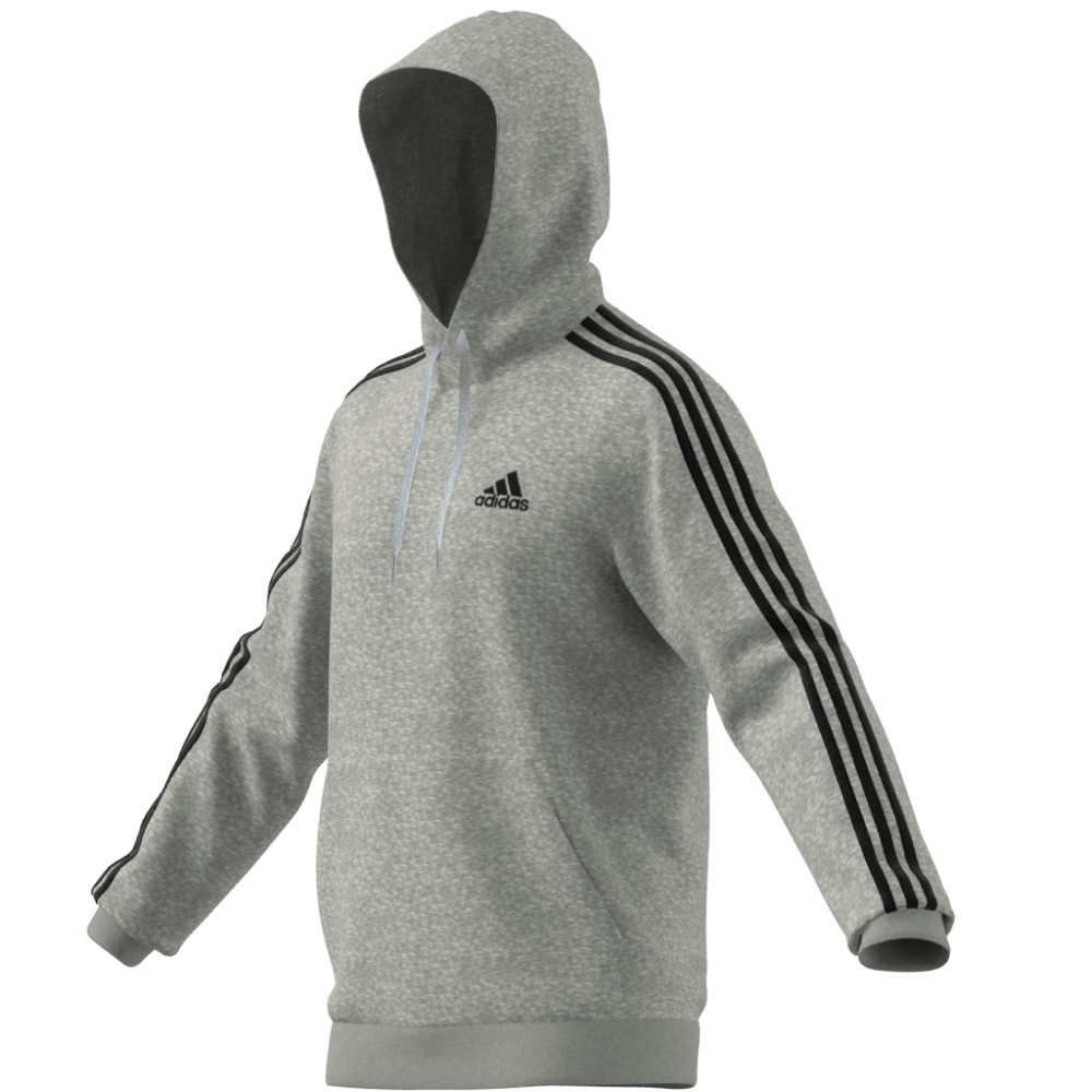Mens Essentials French Terry 3-Stripes Pullover Hoodie