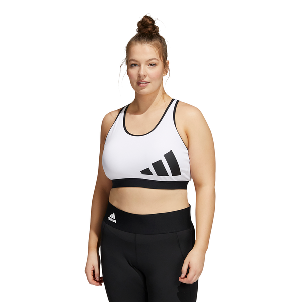 Womens Plus Size 3 Bar Logo Medium Impact Sports Bra