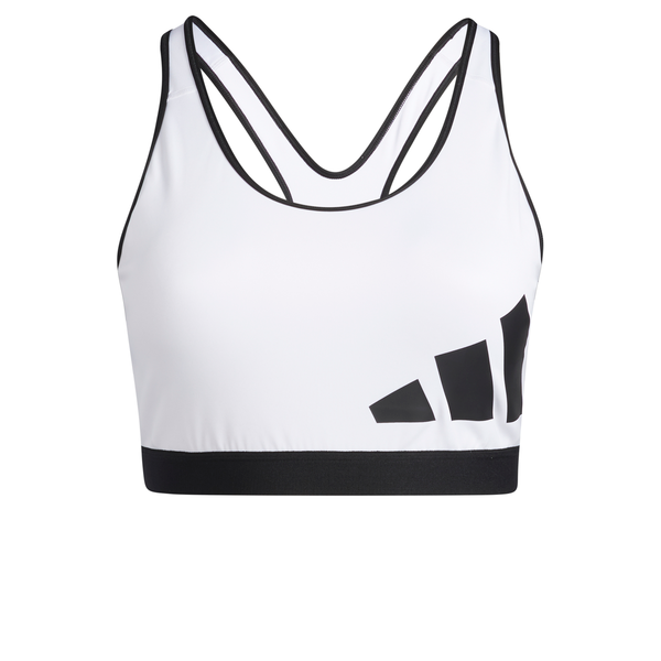 Womens Plus Size 3 Bar Logo Medium Impact Sports Bra