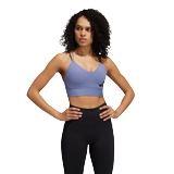 Womens 3 Bar Logo Strappy Light Impact Sports Bra