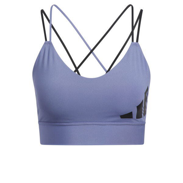 Womens 3 Bar Logo Strappy Light Impact Sports Bra