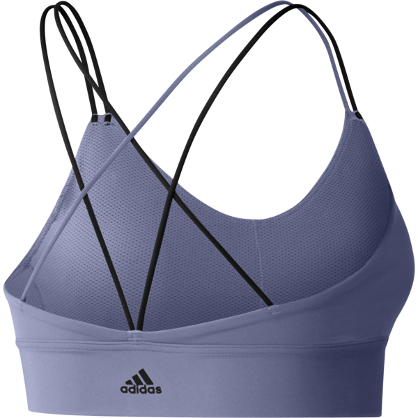 Womens 3 Bar Logo Strappy Light Impact Sports Bra