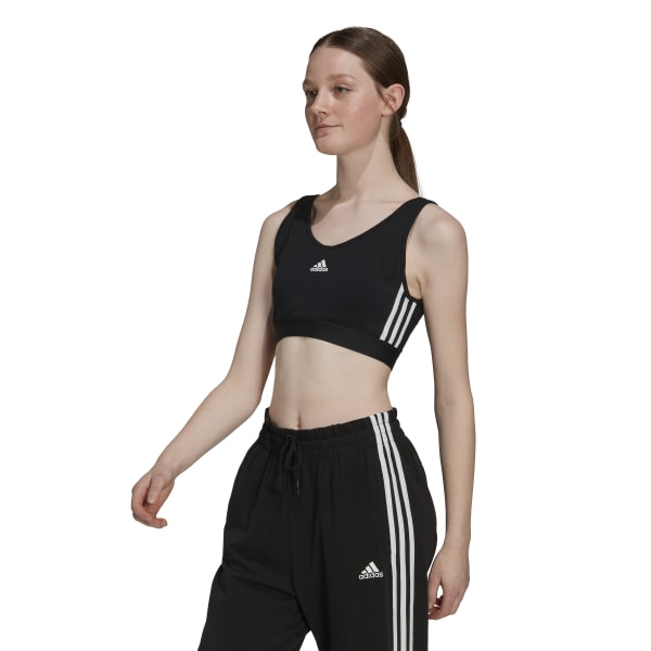 Womens 3 Stripes Fitted Crop Tank