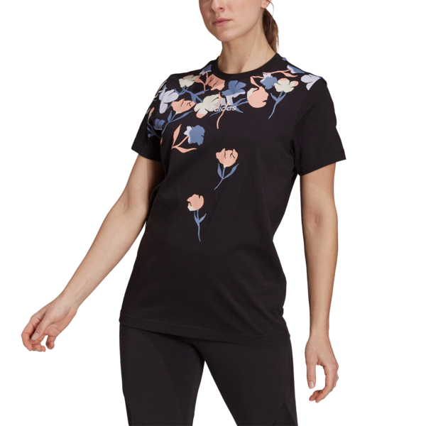 Womens Floral Graphic Short Sleeve T-Shirt