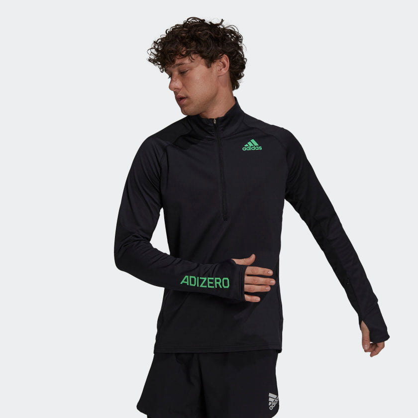 Mens Adizero Half Zip Longsleeve Top