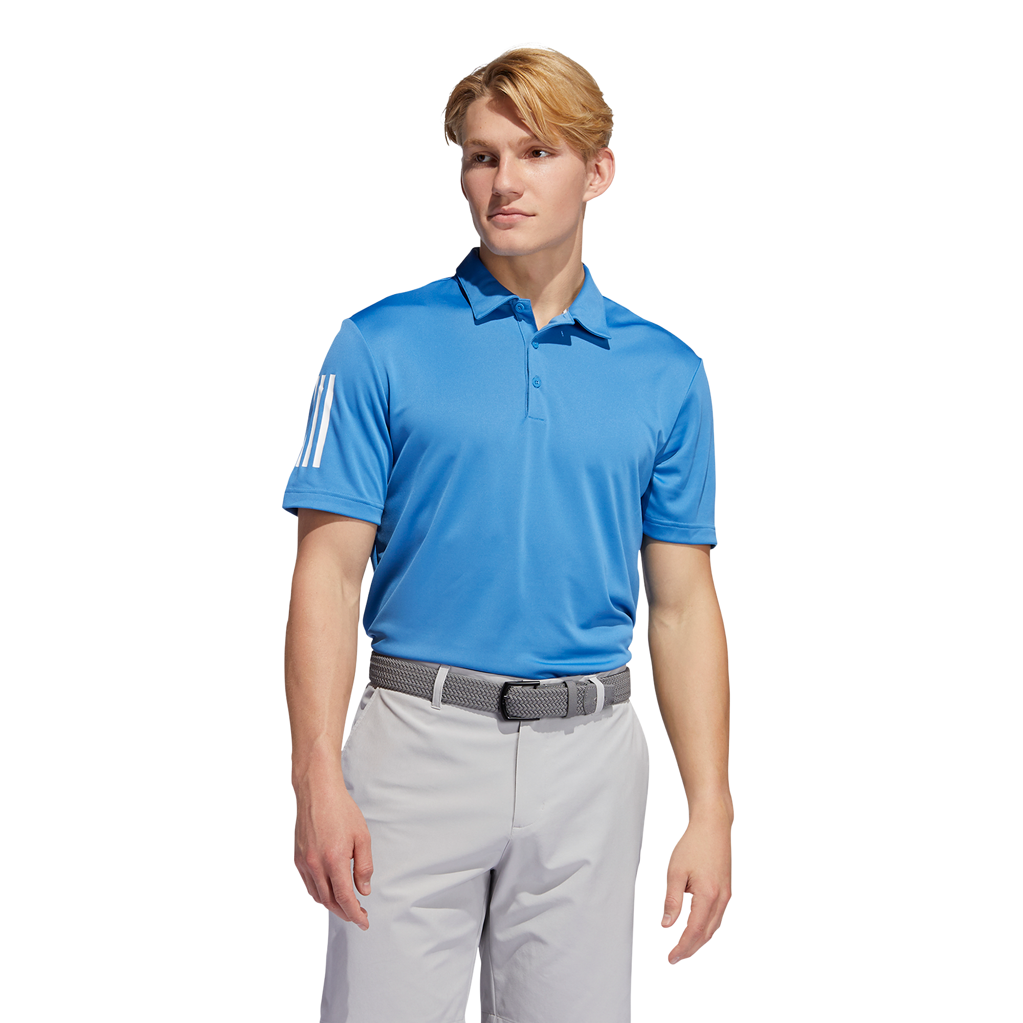 Mens 3 Stripes Basic Golf Polo Shirt