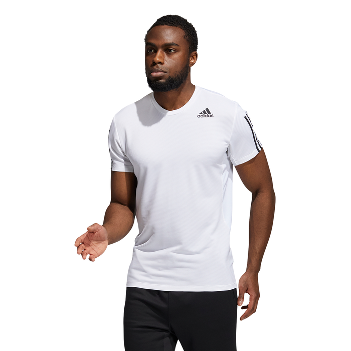 Mens Aero 3 Stripes Primeblue Short Sleeve T-Shirt