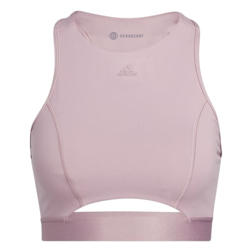 Womens Yoga Plain Cutout Medium Impact Sports Bra