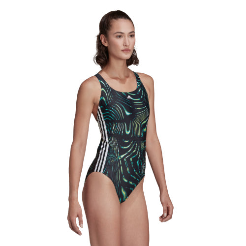 Womens 3 Stripes One Piece Swimsuit