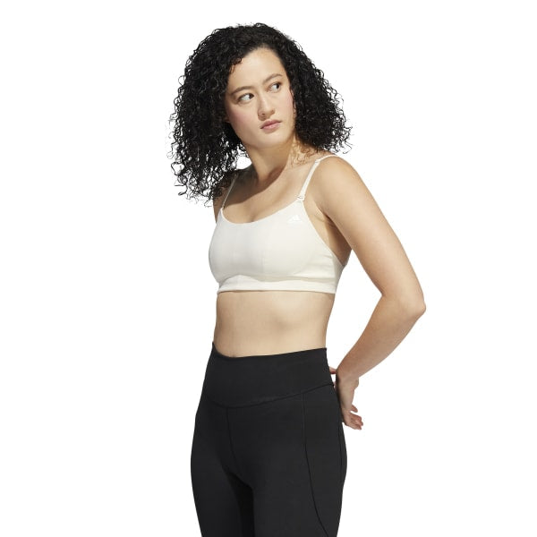 Womens Yoga Plain Strappy Light Impact Sports Bra