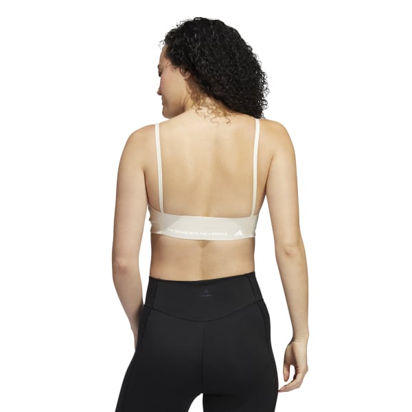 Womens Yoga Plain Strappy Light Impact Sports Bra