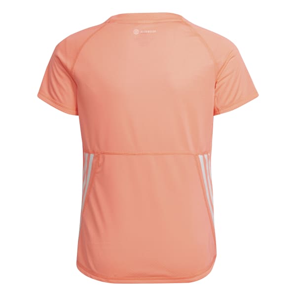 Girls Performance Aeroready 3 Stripes Short Sleeve T-Shirt