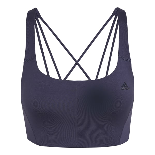 Womens Plain Strappy Medium Impact Sports Bra