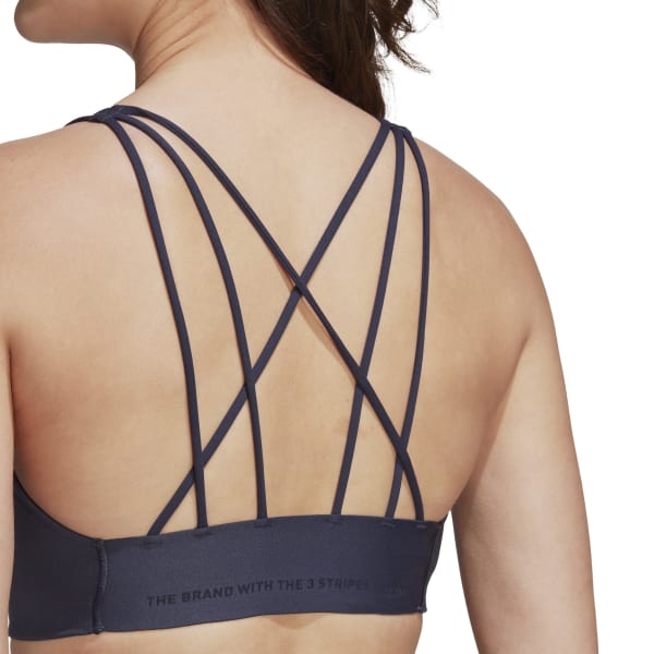 Womens Plain Strappy Medium Impact Sports Bra