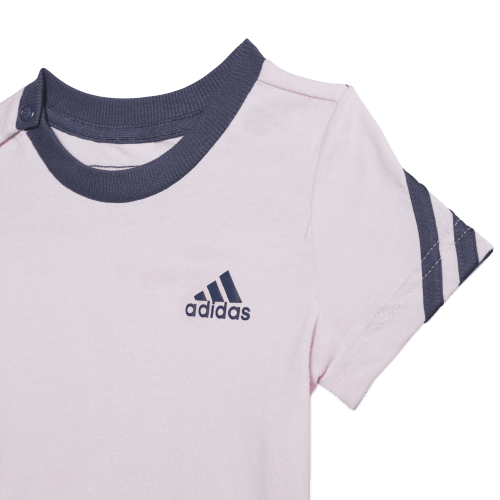 Girls 3-Stripes Onesie with Bib