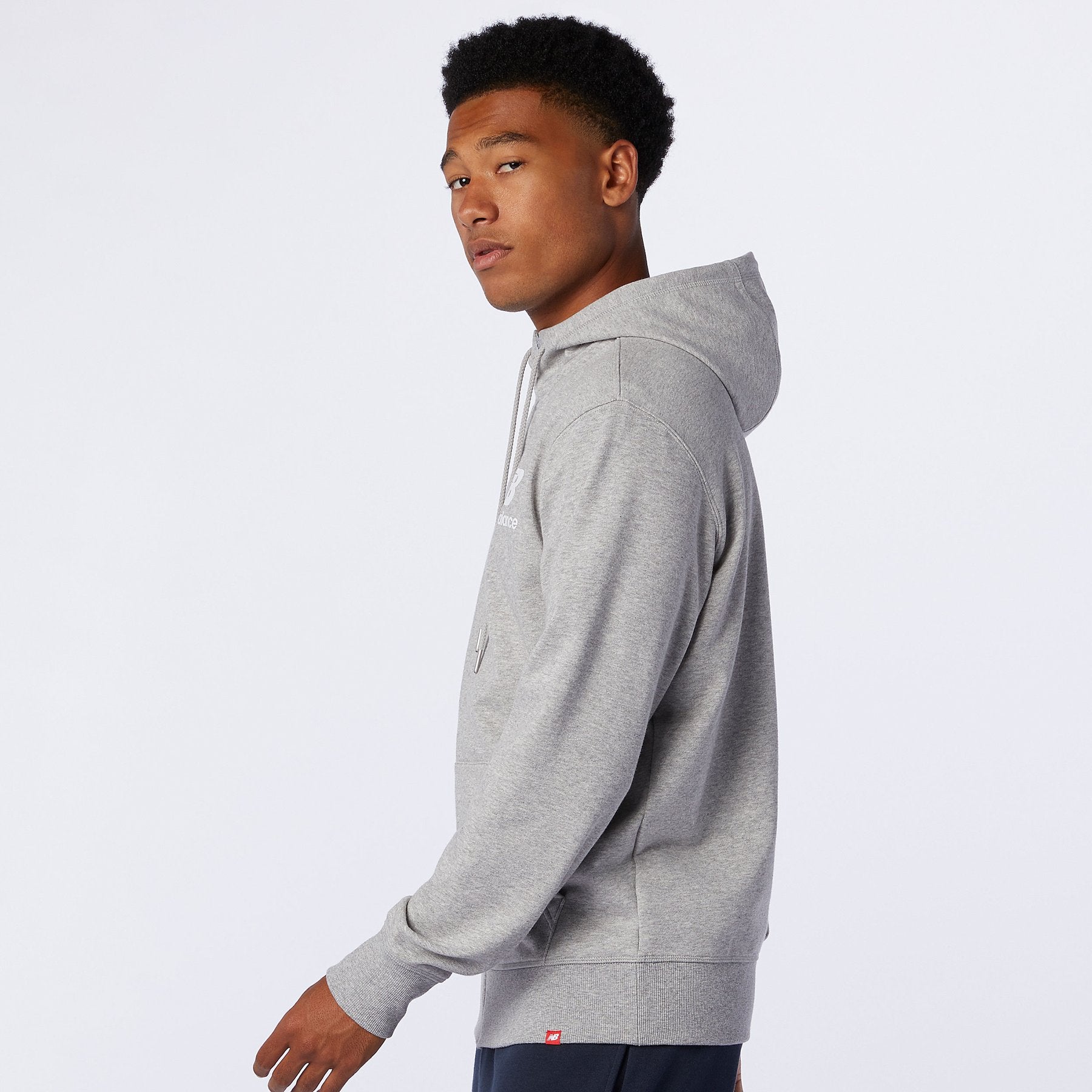 Mens Essentials Stacked Logo Full Zip Hooded Jacket