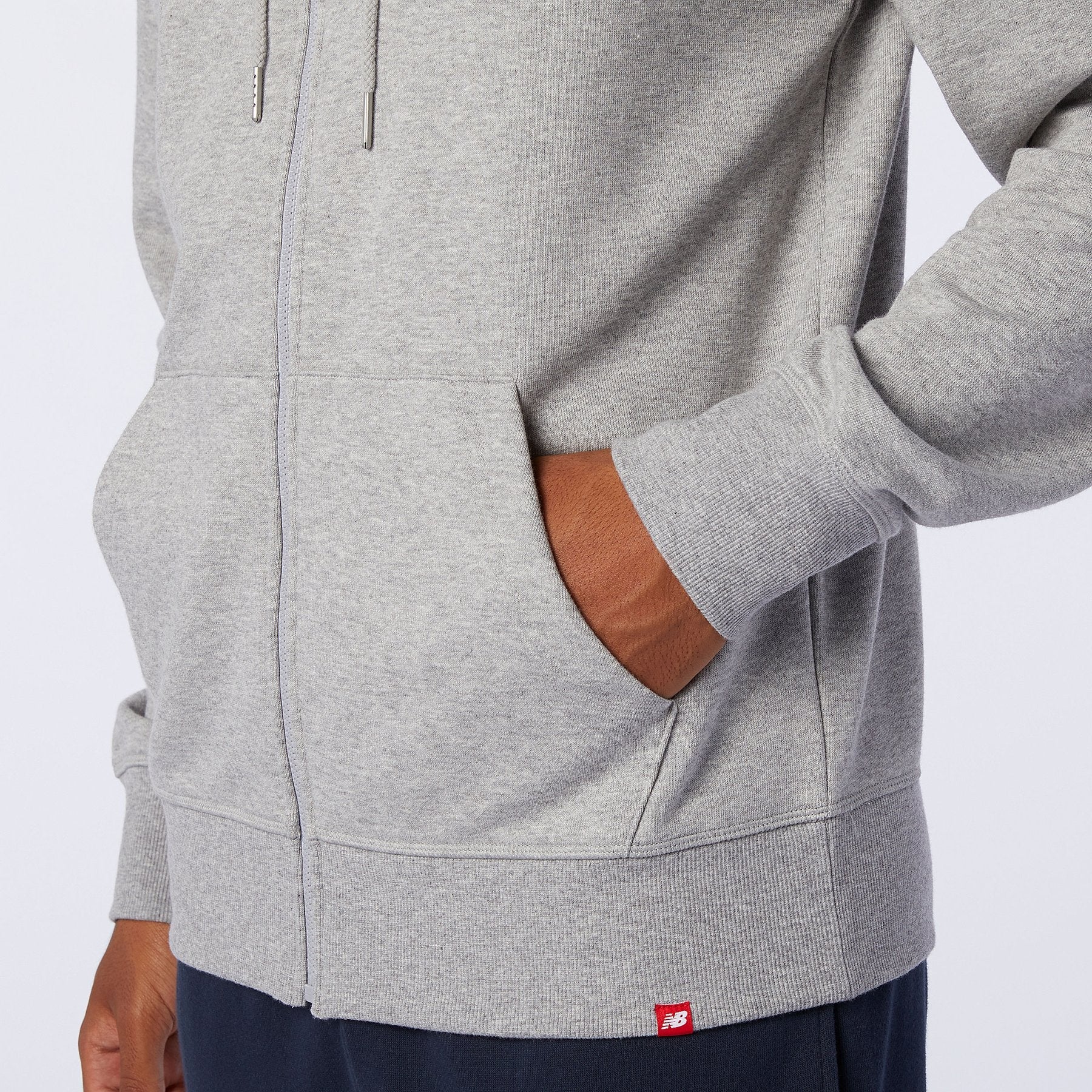 Mens Essentials Stacked Logo Full Zip Hooded Jacket