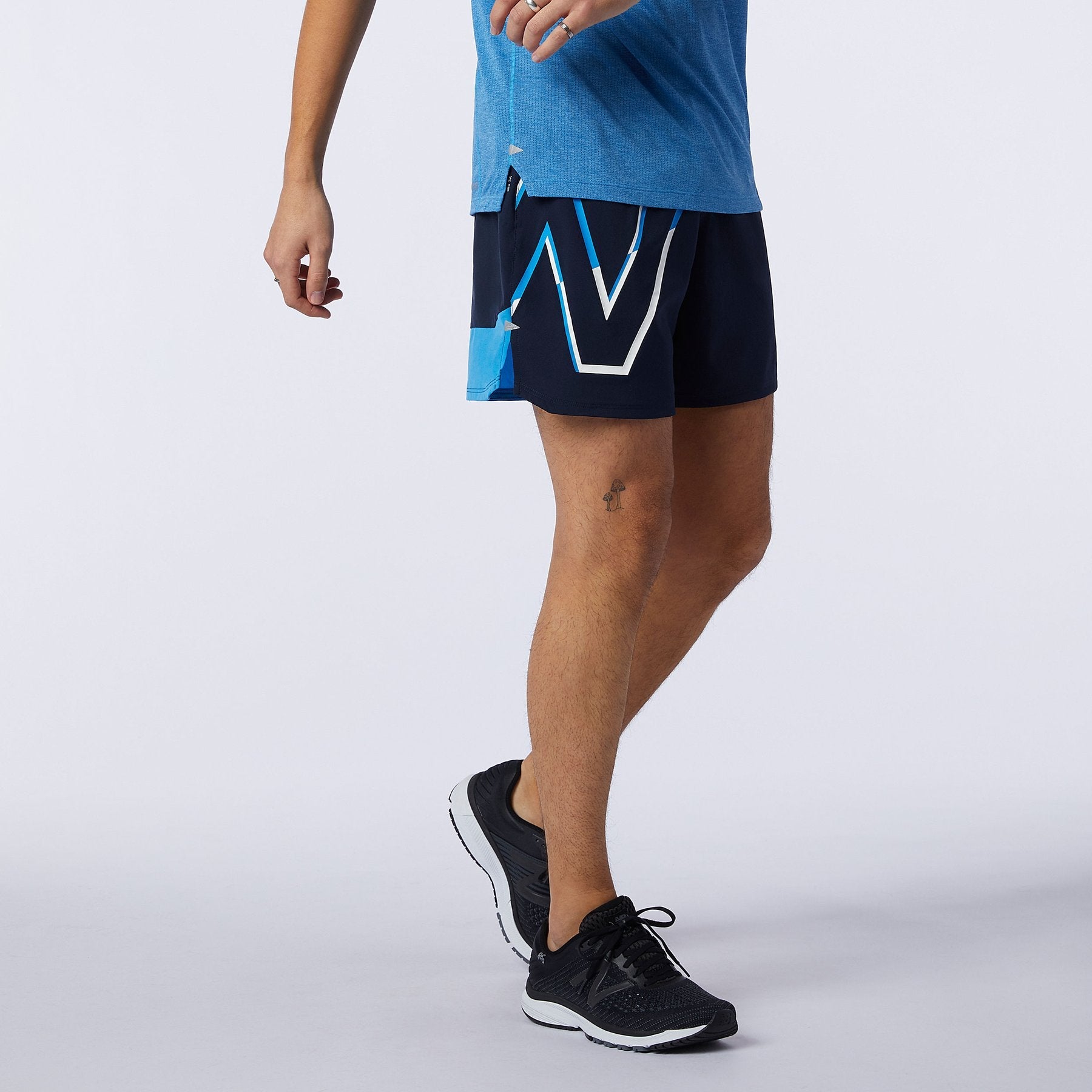 Mens Impact Run Printed 5 Inch Short
