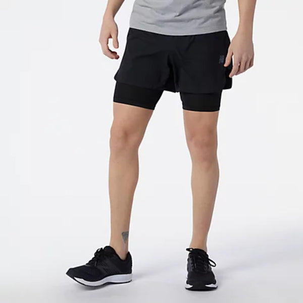 Mens Q Speed Fuel 2 in 1 5 inch Short