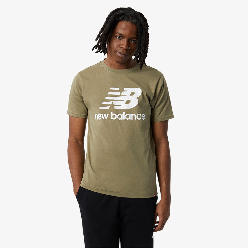 Mens Essentials Stacked Logo Short Sleeve T-Shirt
