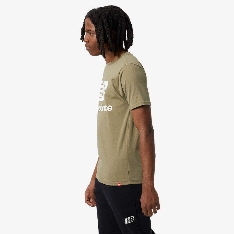 Mens Essentials Stacked Logo Short Sleeve T-Shirt