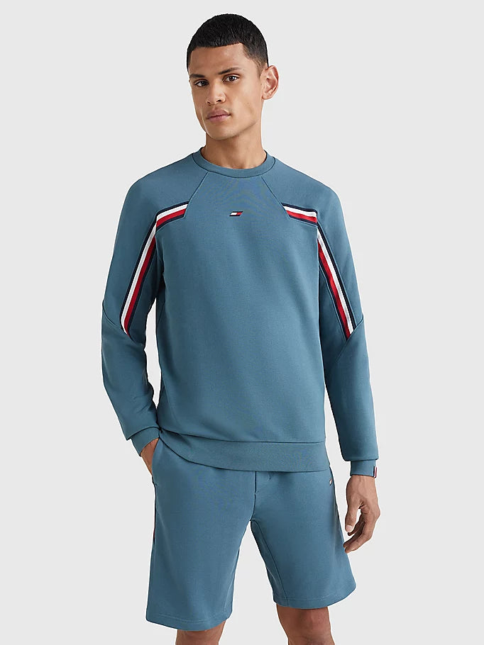 Mens Global Stripe Crew Sweatshirt