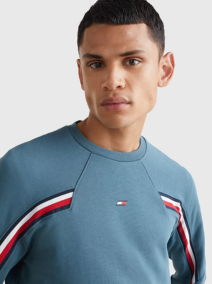 Mens Global Stripe Crew Sweatshirt