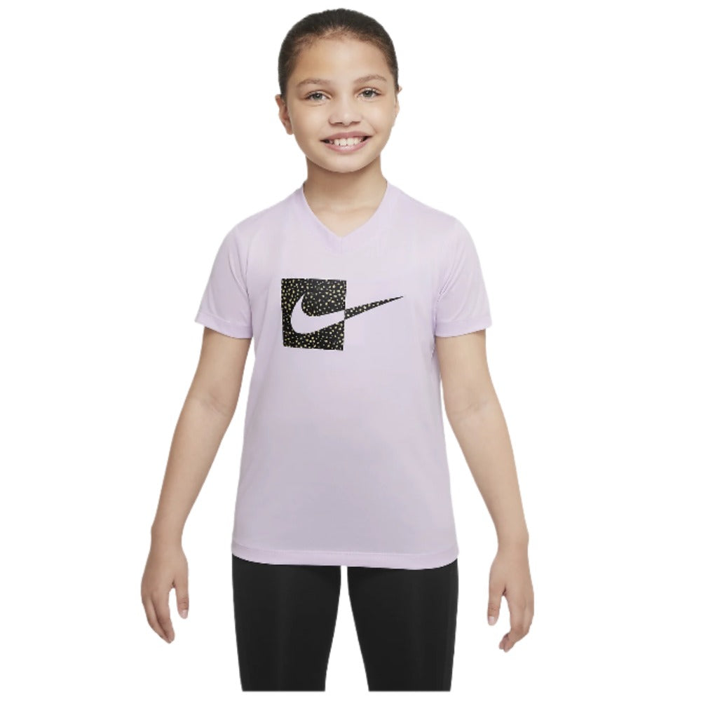 Girls Graphic V-Neck Short Sleeve T-Shirt