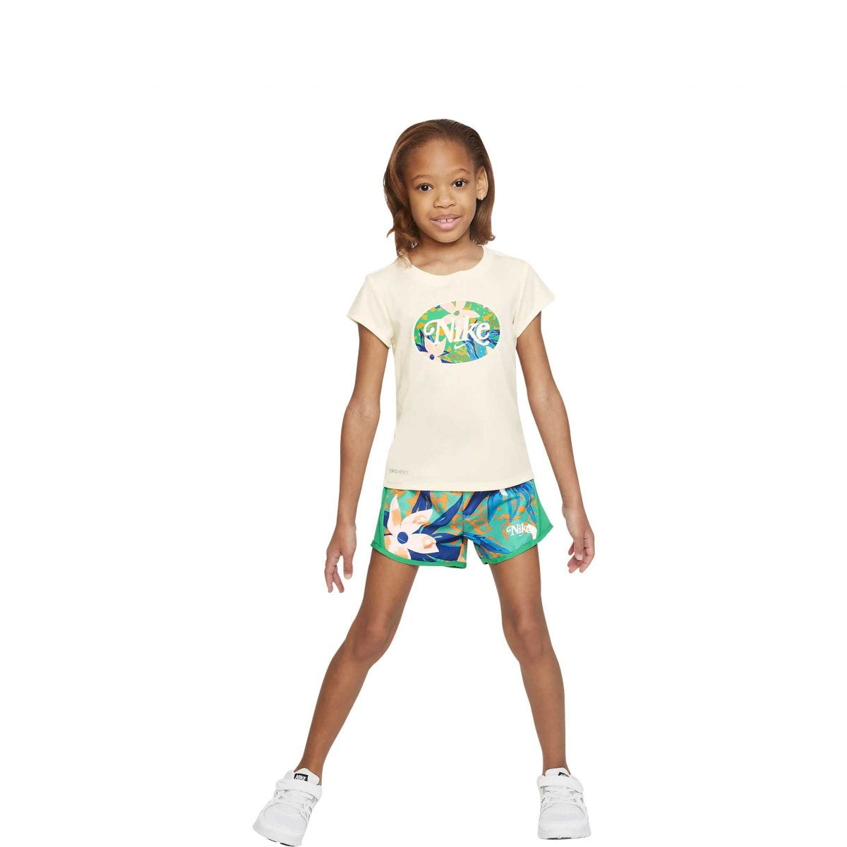 Girls Performance Dri-Fit Printed T-Shirt Short Set