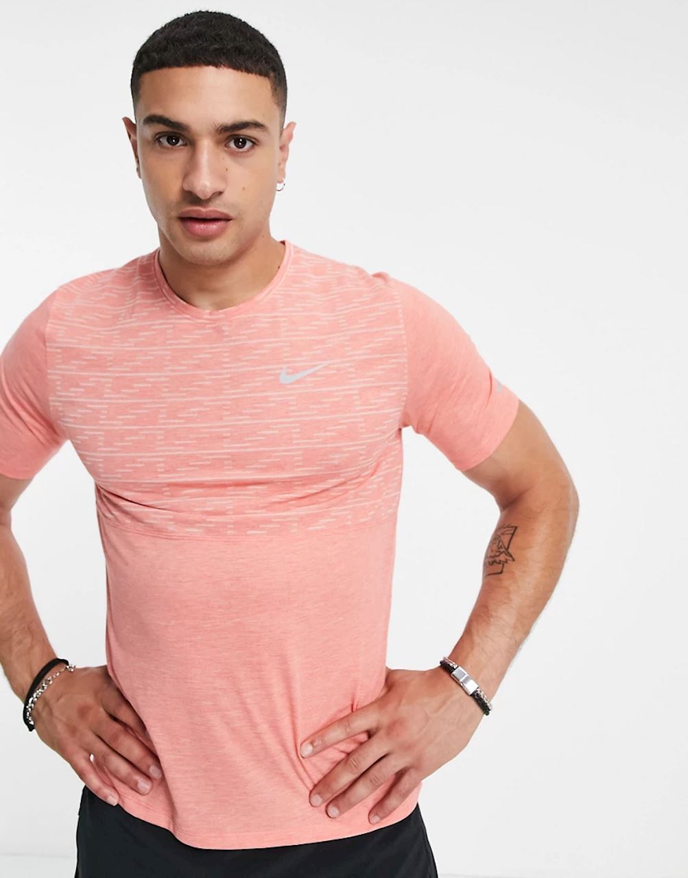 Mens Dri-Fit Run Division Burnout Miler Short Sleeve T-Shirt