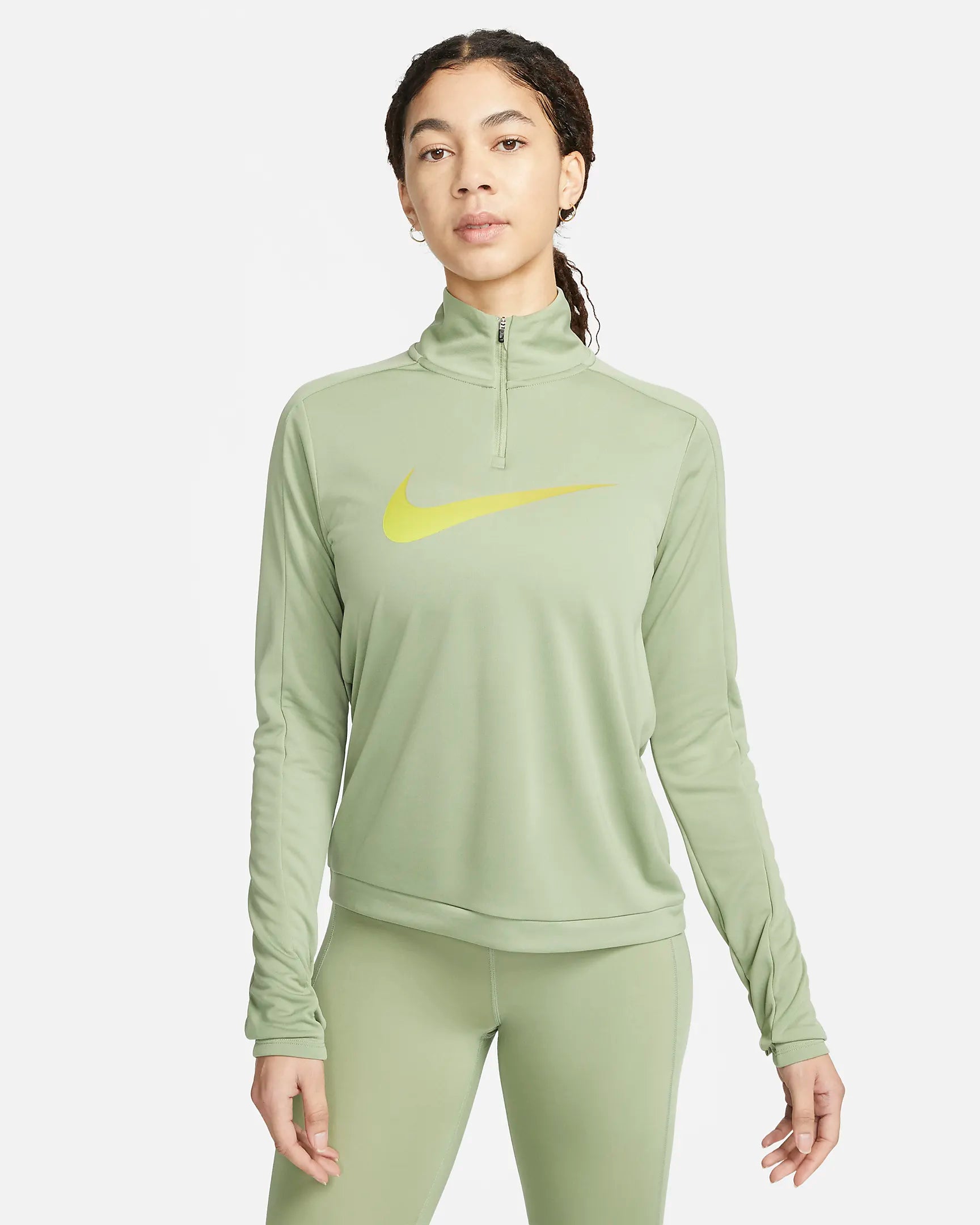 Womens Dri-Fit Swoosh Half Zip Long Sleeve T-Shirt