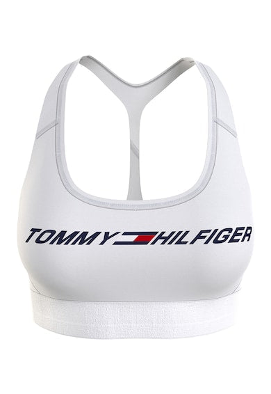 Womens Word Logo Racerback Medium Impact Sports Bra