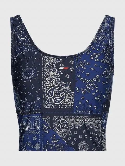 Womens All Over Print Fitted Crop 2 in 1 Tank