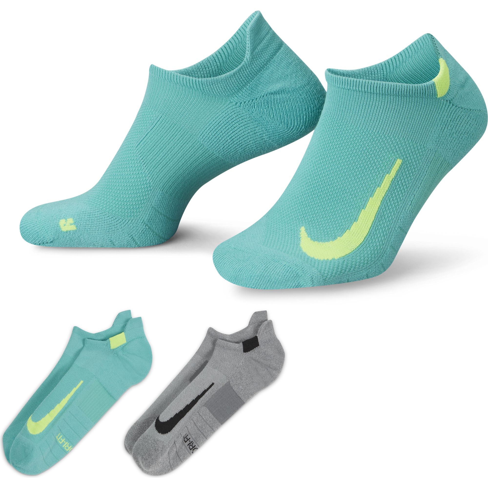 2 Pack Multiplier No-Show Running Socks