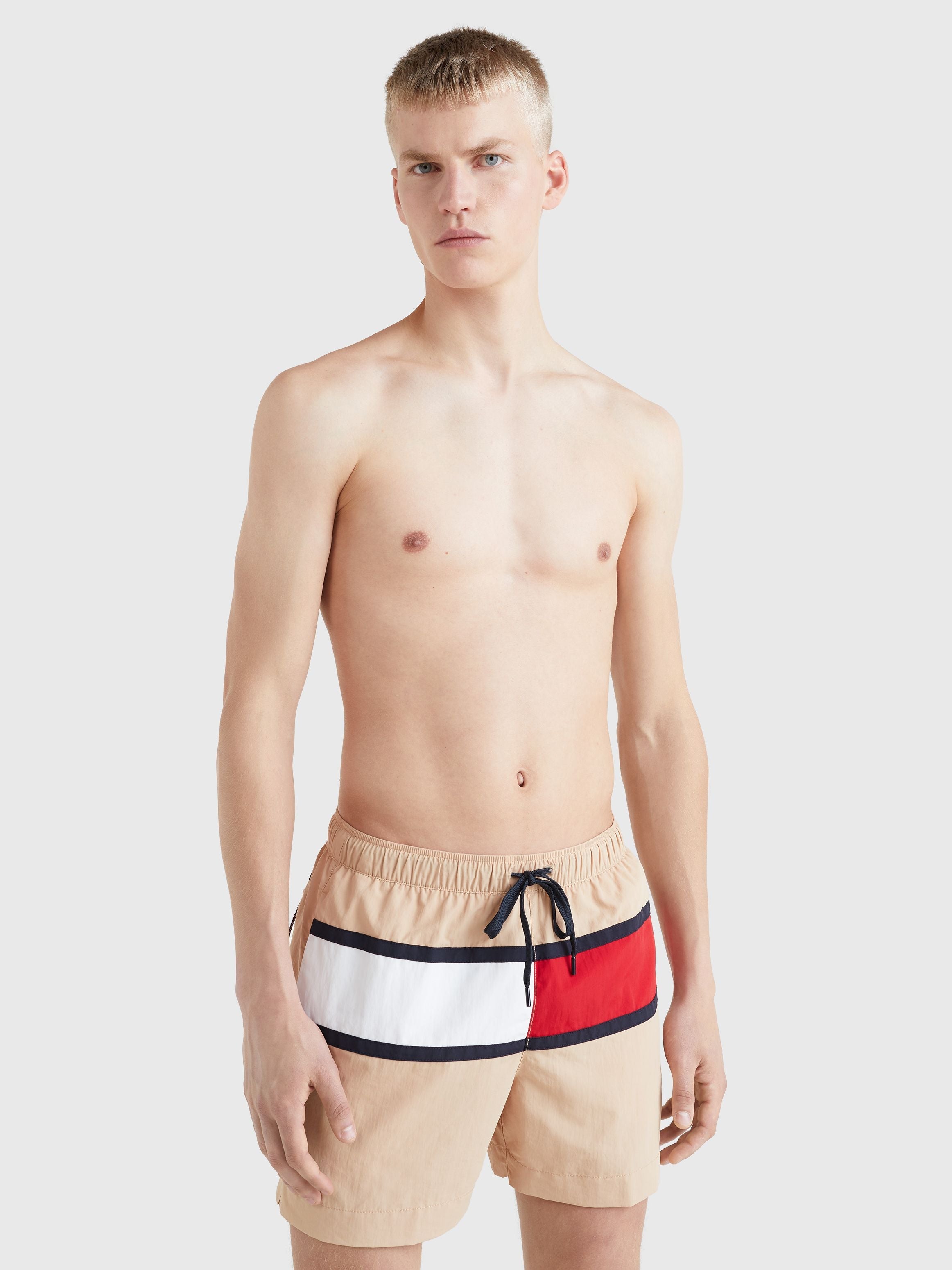 Mens Hilfiger Flag Mid Length Swim Shorts
