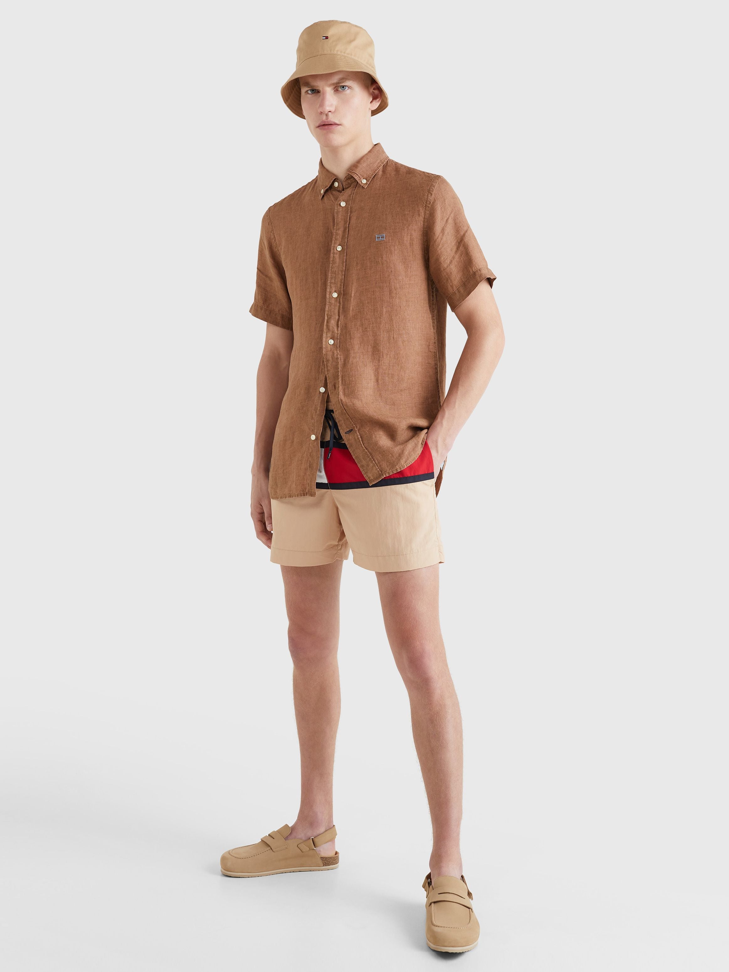Mens Hilfiger Flag Mid Length Swim Shorts