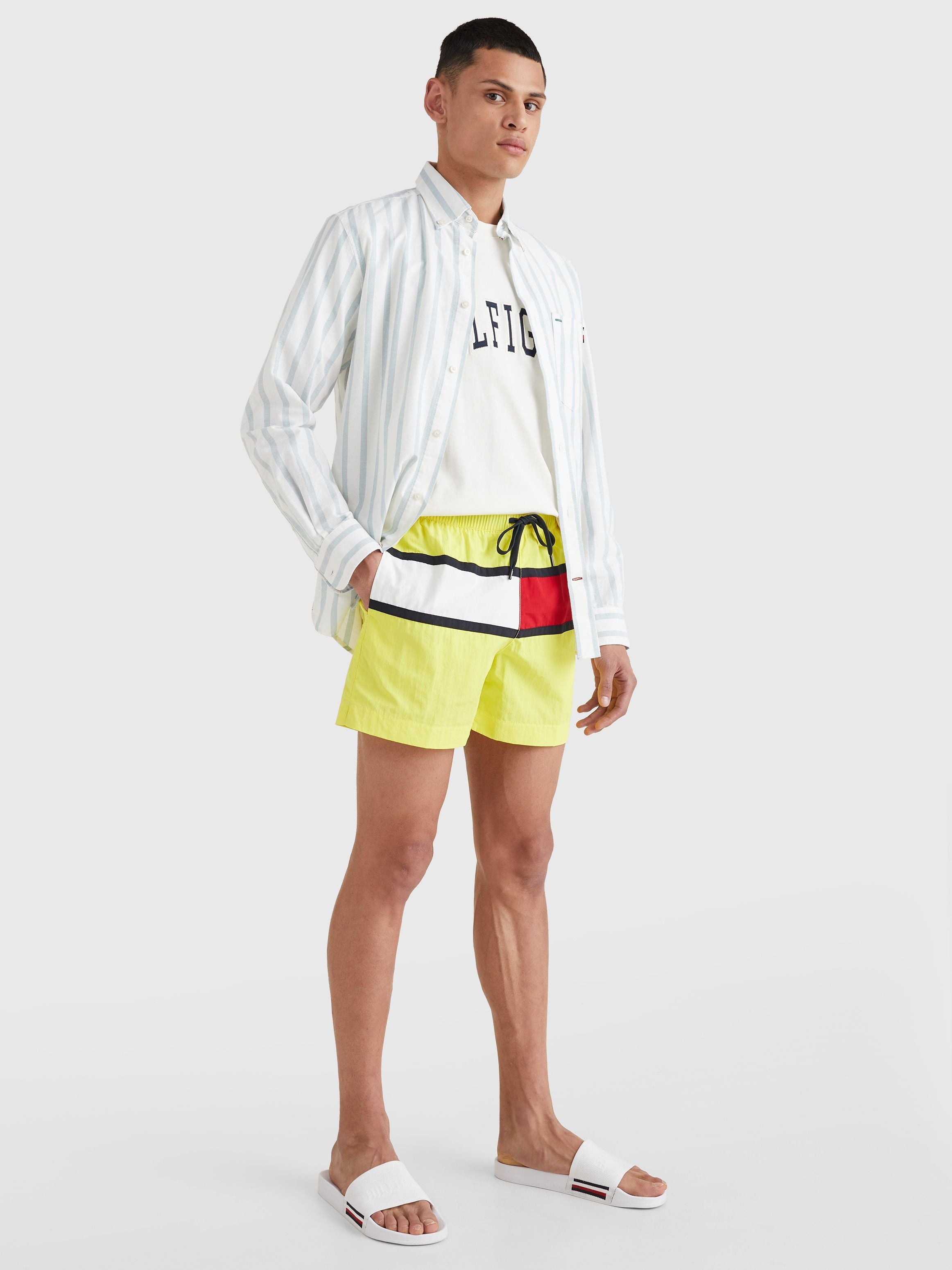 Mens Hilfiger Flag Mid Length Swim Shorts