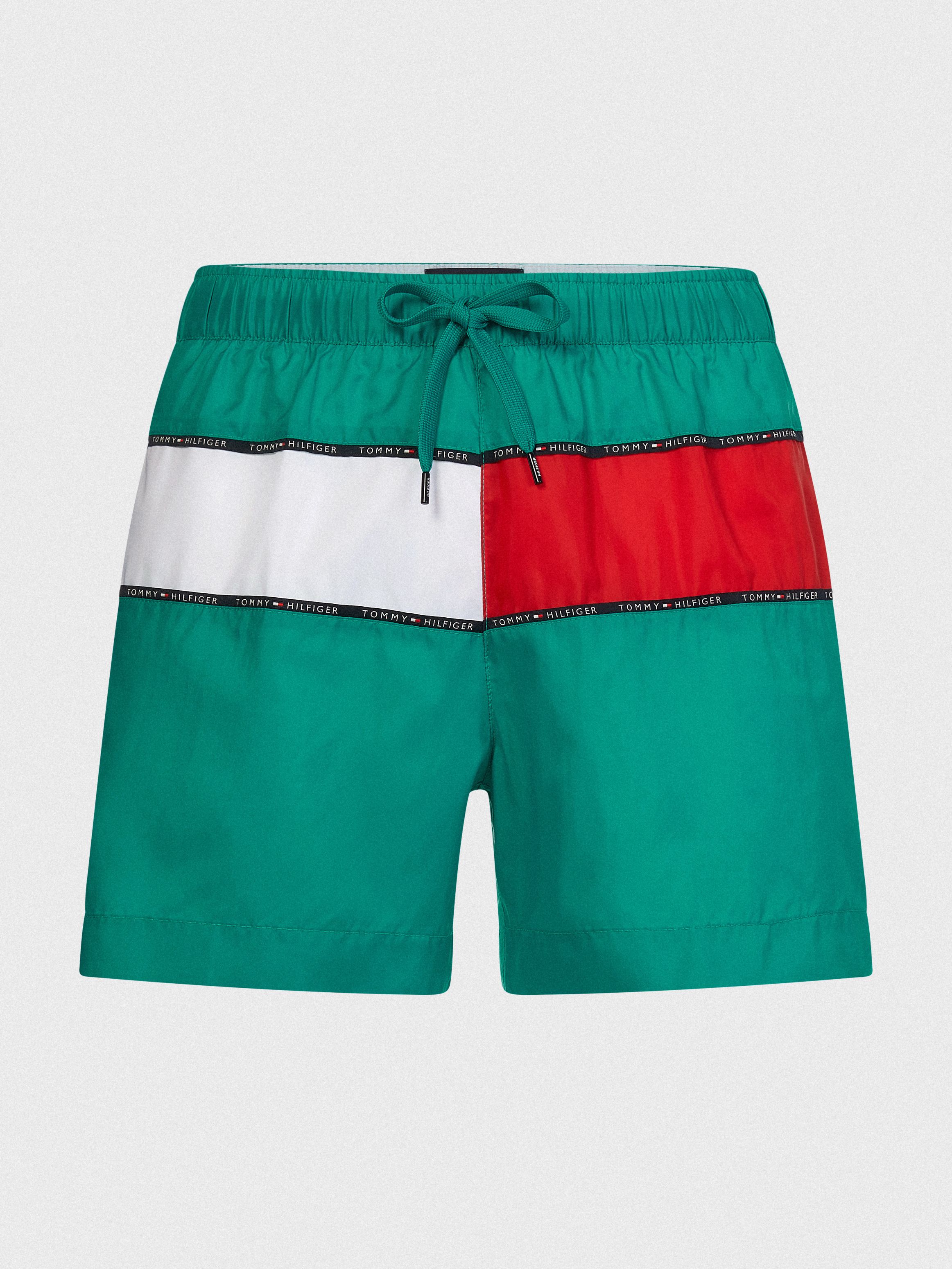 Mens Colour-Blocked Mid Length Swim Shorts