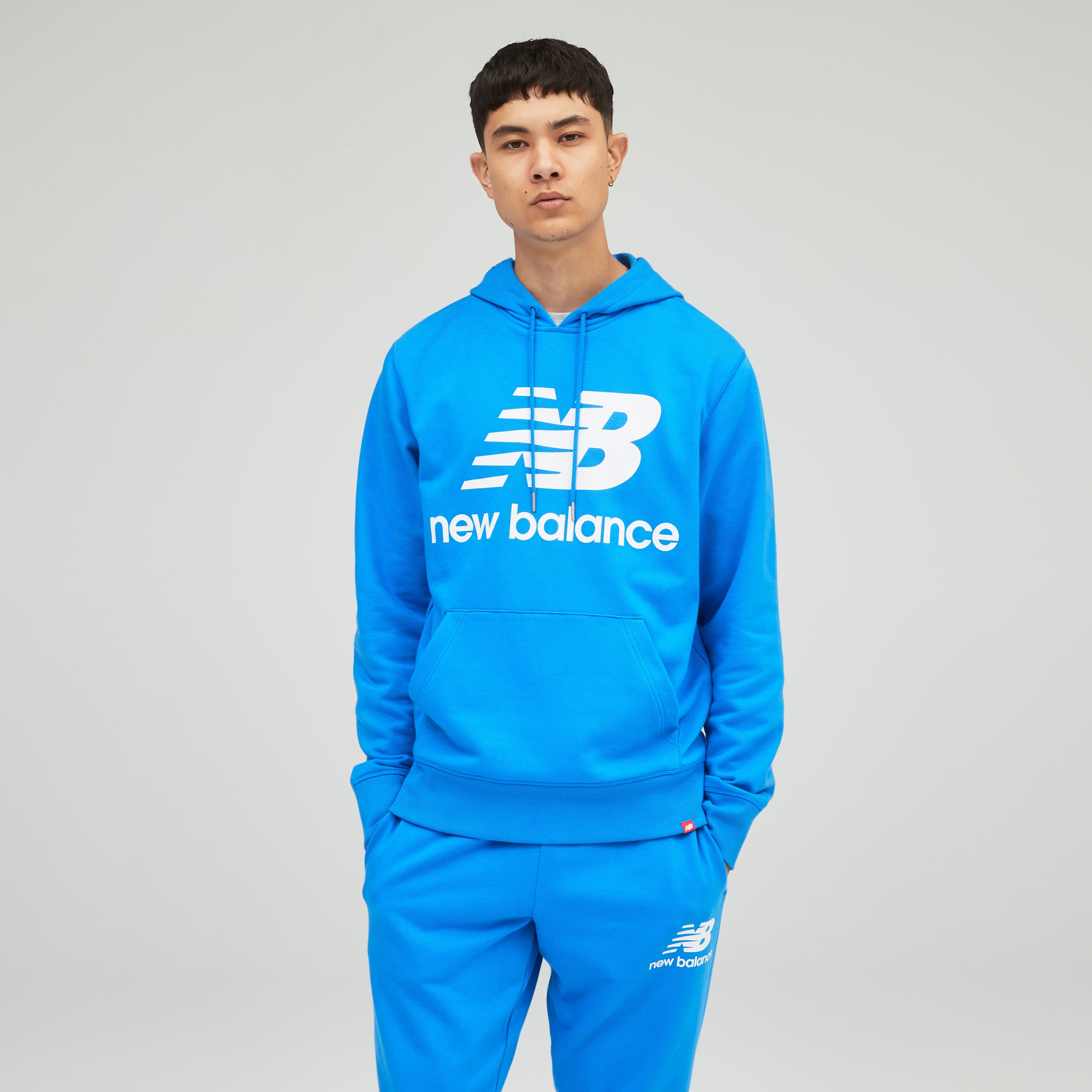 Mens NB Essentials Stacked Logo Pullover Hoodie