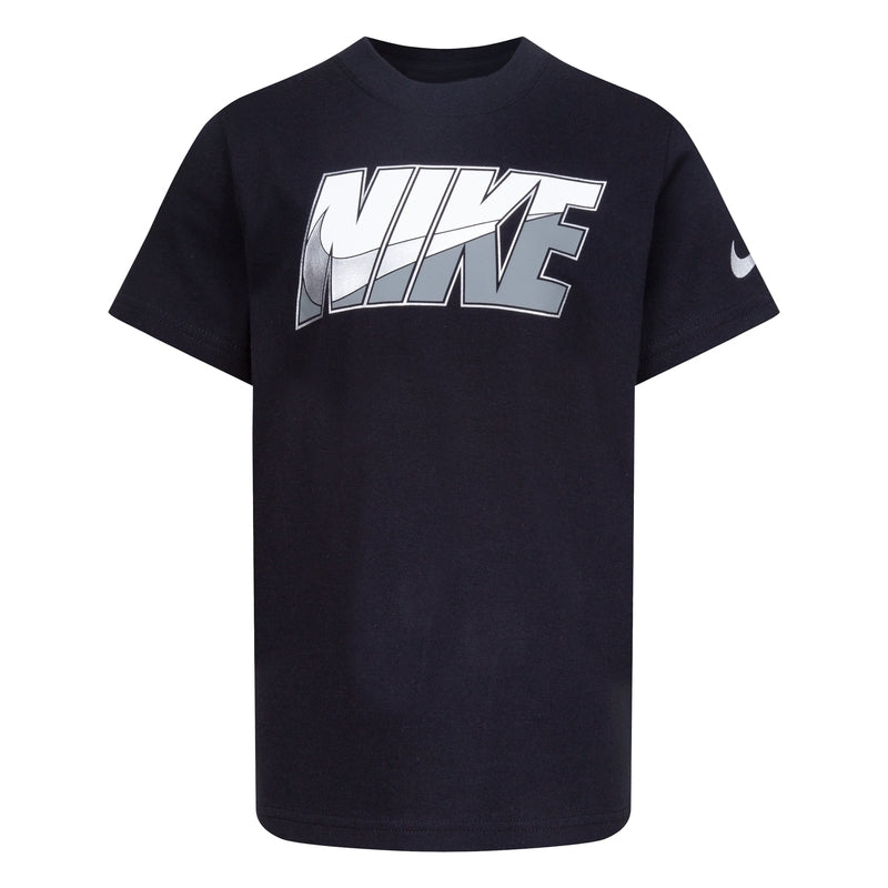 Boys Metallic Graphic Logo Short Sleeve T-Shirt