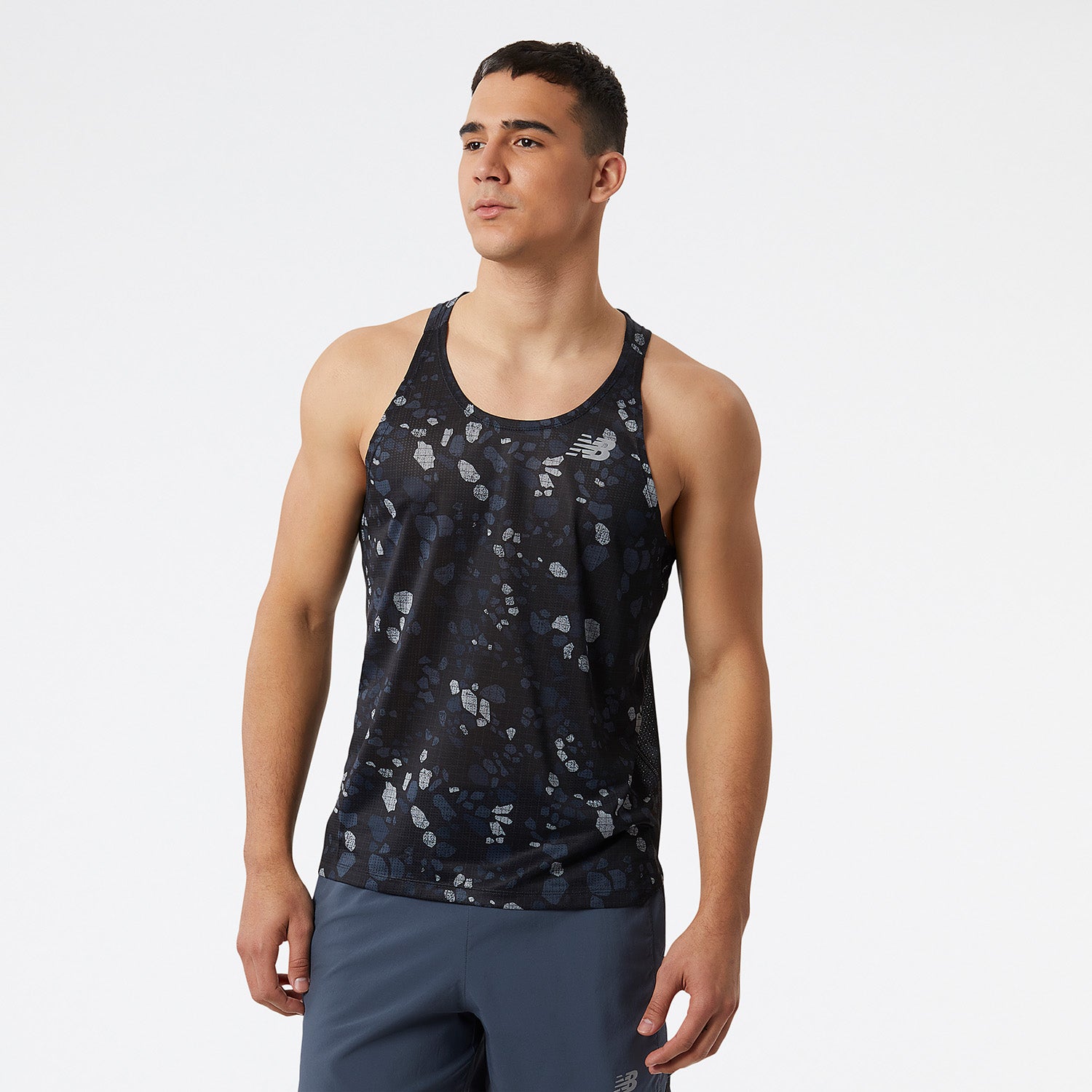 Mens Printed Impact Run Tank