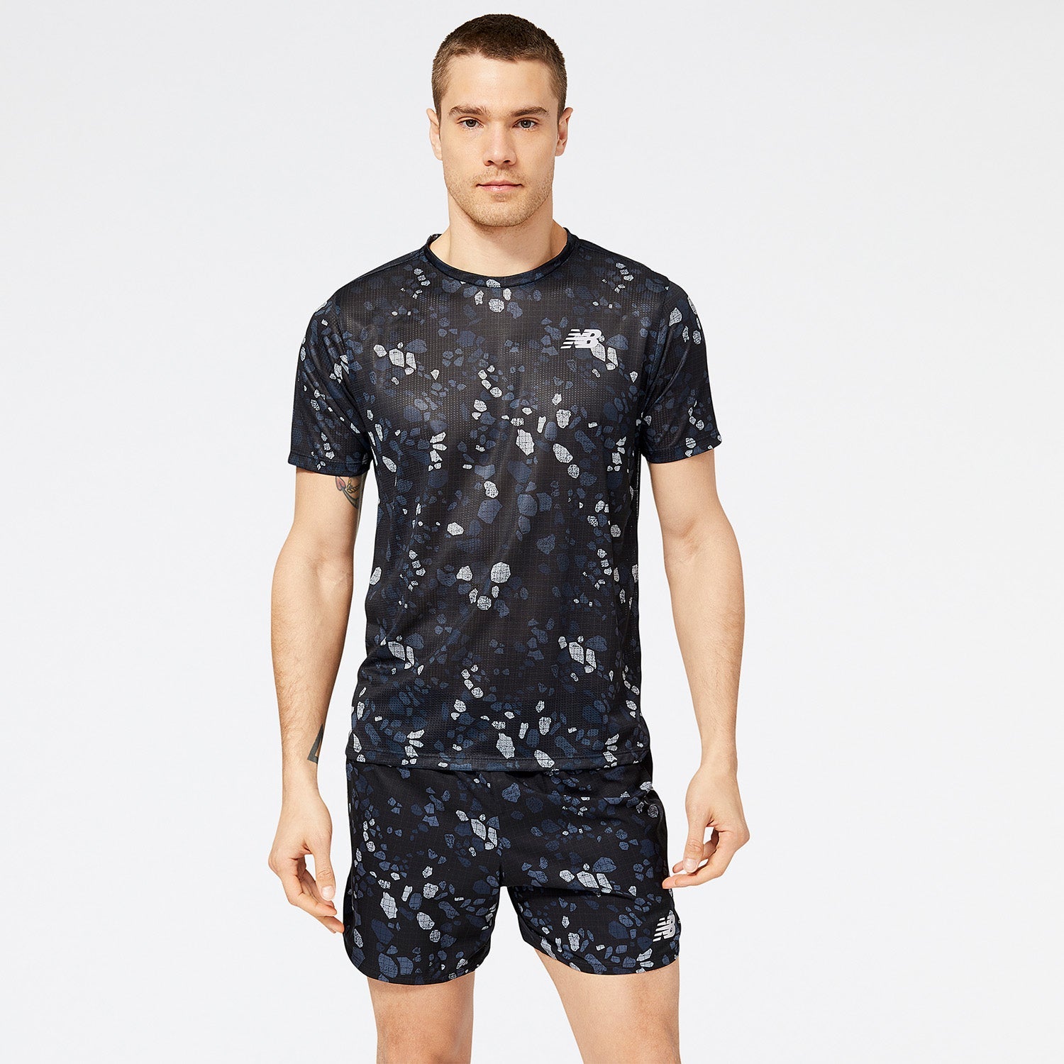 Mens Printed Impact Run Short Sleeve T-Shirt